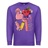 Purple love teacher Premium Sweatshirt - MaliasSmallBusiness