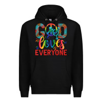 Black Lgbtq God Loves Everyone With Unicorn Premium Hoodie - BundleAndBundleShop
