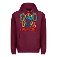 Burgundy Lgbtq God Loves Everyone With Unicorn Premium Hoodie - BundleAndBundleShop