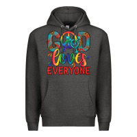 Charcoal Heather Lgbtq God Loves Everyone With Unicorn Premium Hoodie - BundleAndBundleShop