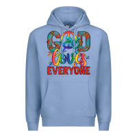 Colony Blue Lgbtq God Loves Everyone With Unicorn Premium Hoodie - BundleAndBundleShop