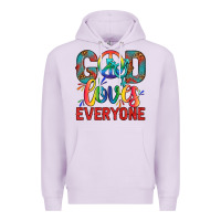 Lilac Lgbtq God Loves Everyone With Unicorn Premium Hoodie - BundleAndBundleShop