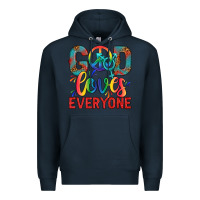 Navy Lgbtq God Loves Everyone With Unicorn Premium Hoodie - BundleAndBundleShop