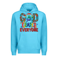 Ocean Blue Lgbtq God Loves Everyone With Unicorn Premium Hoodie - BundleAndBundleShop