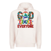 Pale Pink Lgbtq God Loves Everyone With Unicorn Premium Hoodie - BundleAndBundleShop