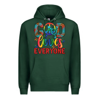 Sports Green Lgbtq God Loves Everyone With Unicorn Premium Hoodie - BundleAndBundleShop