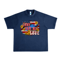 Navy Land that we love 4th of july Urban Heavy Tee - CowGirlArtShop