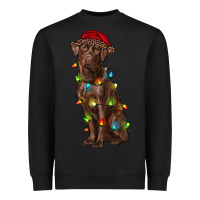 Black Christmas labrador retriever Heavyweight Sweatshirt - RanaPortraitStore