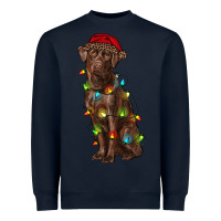 Navy Christmas labrador retriever Heavyweight Sweatshirt - RanaPortraitStore