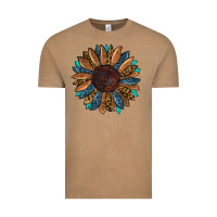 Vintage Coffee fall tooled lather leopard Vintage Tee - RanaPortraitStore