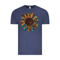 Vintage Denim fall tooled lather leopard Vintage Tee - RanaPortraitStore