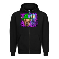 Black highland cow halloween Zipper Hoodie - JahusDesignShop