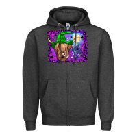 Charcoal Heather highland cow halloween Zipper Hoodie - JahusDesignShop