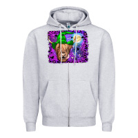 Heather Grey highland cow halloween Zipper Hoodie - JahusDesignShop