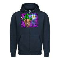 Navy highland cow halloween Zipper Hoodie - JahusDesignShop