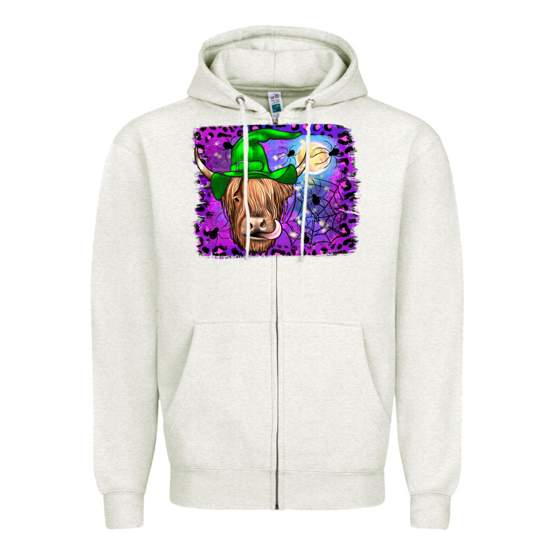 Highland Cow Halloween Zipper Hoodie by JahusDesignShop | Teevron