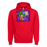 Red highland cow halloween Zipper Hoodie - JahusDesignShop