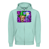 Seafoam highland cow halloween Zipper Hoodie - JahusDesignShop