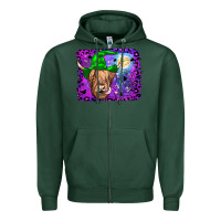 Sports Green highland cow halloween Zipper Hoodie - JahusDesignShop