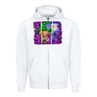 White highland cow halloween Zipper Hoodie - JahusDesignShop