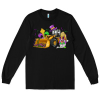 Black mardi gras gnome bulldozer Long Sleeve Tee - JahusDesignShop