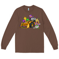 Chestnut mardi gras gnome bulldozer Long Sleeve Tee - JahusDesignShop
