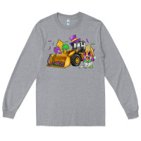 Heather Grey mardi gras gnome bulldozer Long Sleeve Tee - JahusDesignShop