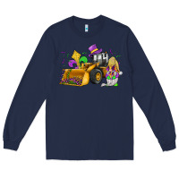 Navy mardi gras gnome bulldozer Long Sleeve Tee - JahusDesignShop