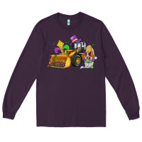 Plum mardi gras gnome bulldozer Long Sleeve Tee - JahusDesignShop