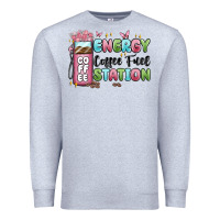 Heather Grey energy coffee fuel station Premium Sweatshirt - MaliasSmallBusiness