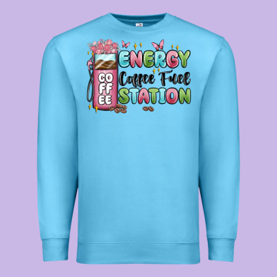 Energy Coffee Fuel Station Premium Sweatshirt Designed By Maliassmallbusiness