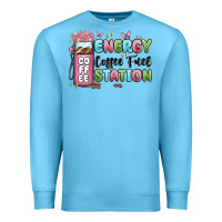 Ocean Blue energy coffee fuel station Premium Sweatshirt - MaliasSmallBusiness