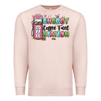 Pale Pink energy coffee fuel station Premium Sweatshirt - MaliasSmallBusiness