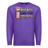 Purple energy coffee fuel station Premium Sweatshirt - MaliasSmallBusiness