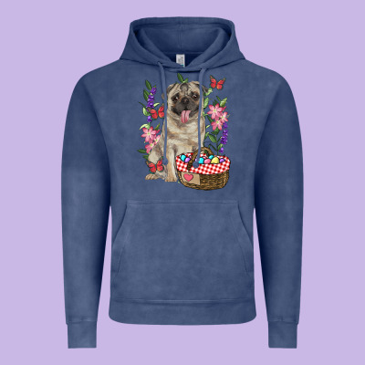 Vintage Hoodie easter pug