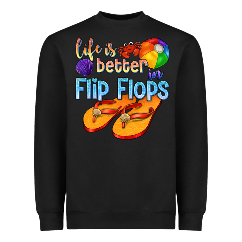 Life Is Better In Flip Flops Heavyweight Sweatshirt by texasbilliewilder | Teevron