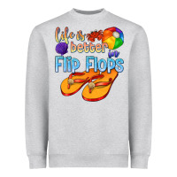 Heather Grey life is better in flip flops Heavyweight Sweatshirt - texasbilliewilder