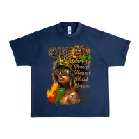 Navy afro queen juneteenth Urban Heavy Tee - HRA Design Shop