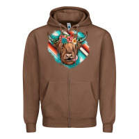 Chestnut highland cow serape Zipper Hoodie - JahusDesignShop
