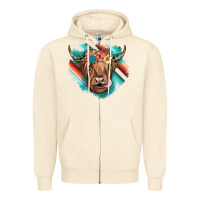 Sandshell highland cow serape Zipper Hoodie - JahusDesignShop
