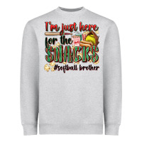Heather Grey i'm just here for the snacks #softball brother Heavyweight Sweatshirt - Zillion Design Studio