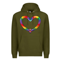 Army Green Lgbtq Heart Balloon Premium Hoodie - BundleAndBundleShop