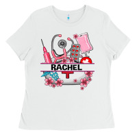 White costom name nurse hat and elements Ladies Tee - AdoDesignShop