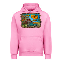 Fuchsia Pink just a small town girl Urban Hoodie - RanaPortraitStore