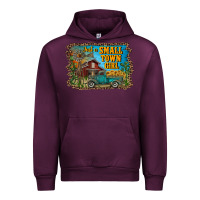 Mauve Wine just a small town girl Urban Hoodie - RanaPortraitStore