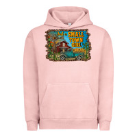 Pigment Salmon just a small town girl Urban Hoodie - RanaPortraitStore