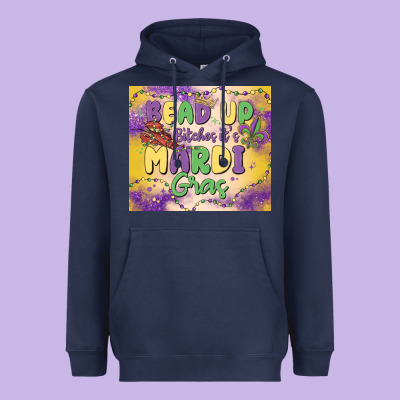Bead Up Bitches It's Mardi Gras Heavyweight Hoodie Designed By Maliassmallbusiness