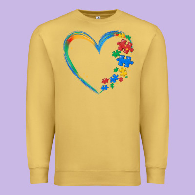 Autism Heart Premium Sweatshirt Designed By Maliassmallbusiness