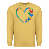 Antique Gold autism heart Premium Sweatshirt - MaliasSmallBusiness