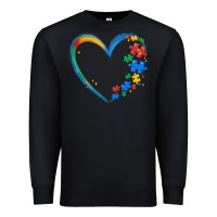 Black autism heart Premium Sweatshirt - MaliasSmallBusiness
